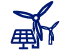 Pictogramme illustrant des panneaux photovoltaïques et des éoliennes.