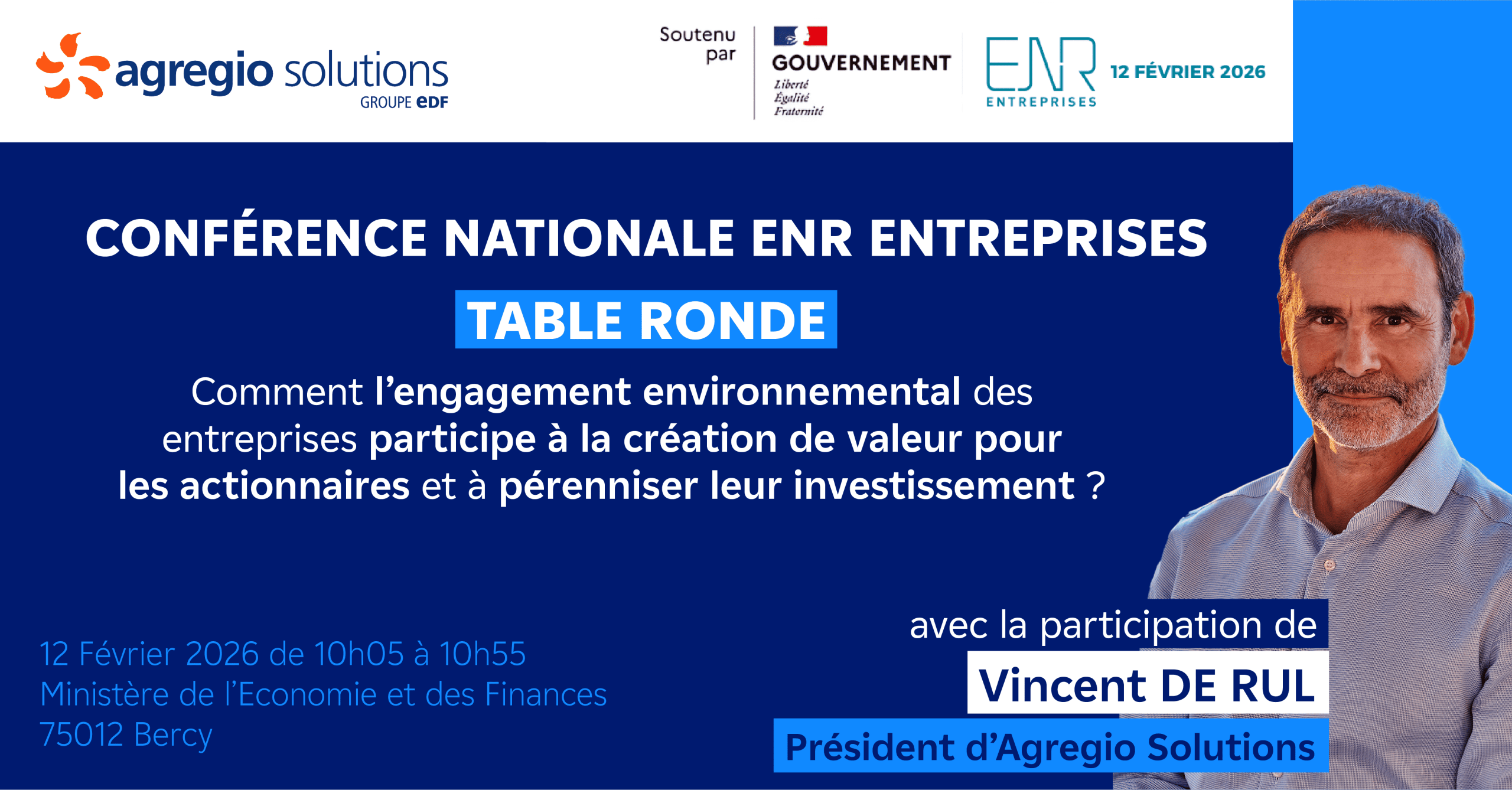 Ticket intervention Vincent de Rul à la table Ronde organisée par l'Institut Orygeen le 12 février 2026